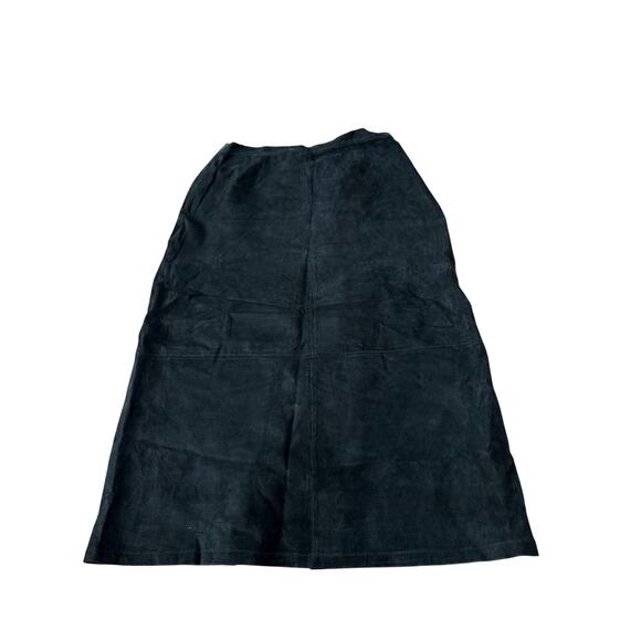 Dialogue Black Suede Long Skirt 18W Vintage - Picture 1 of 3